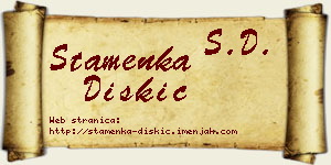 Stamenka Diskić vizit kartica